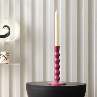 Larger Mildred candlestick in hot pink