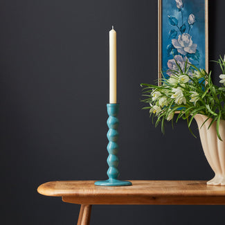 Larger Mildred candlestick in turquoise