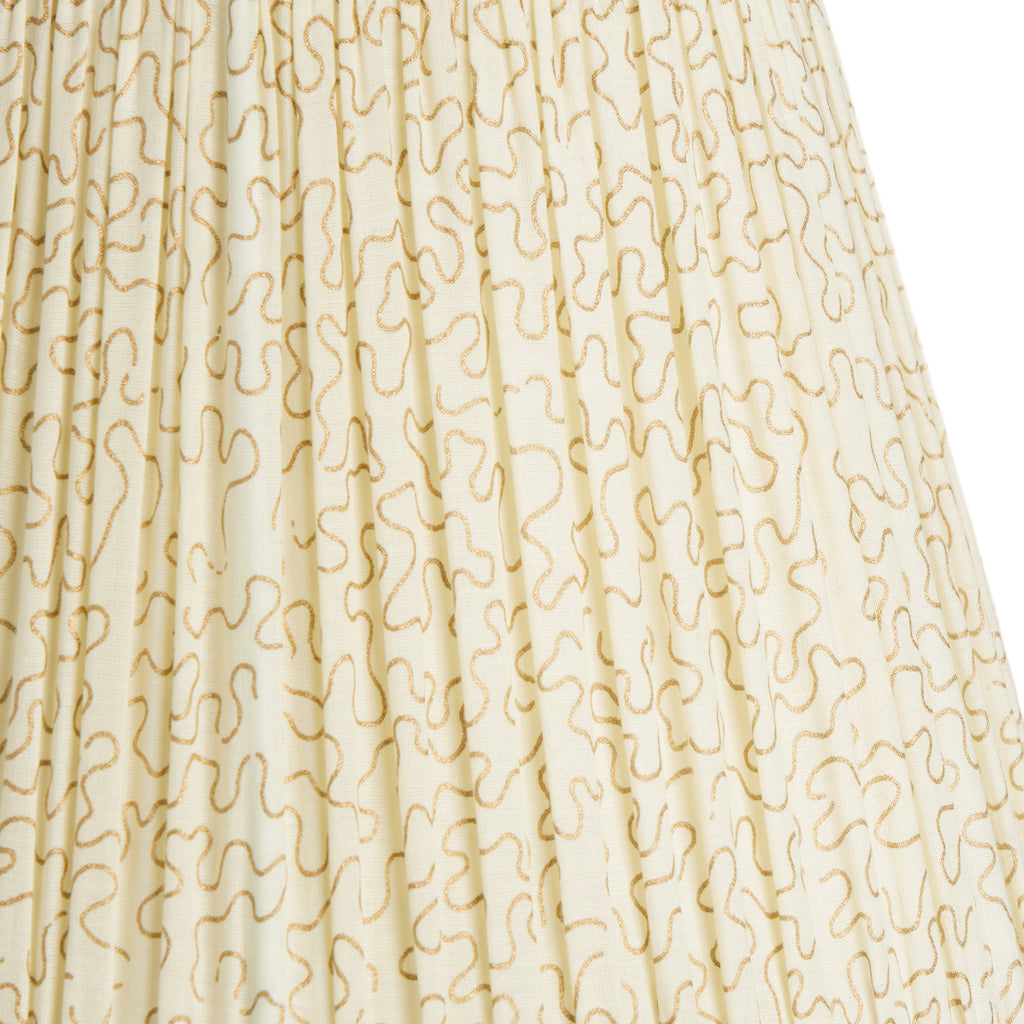 16cm empire gathered lampshade flashman squiggles block printed cotton