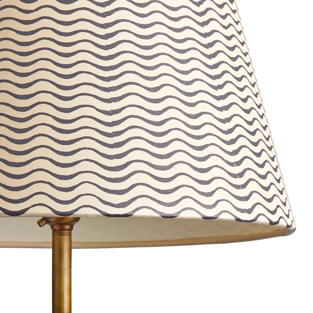 12cm tall tapered shade in jet ripples hand painted card