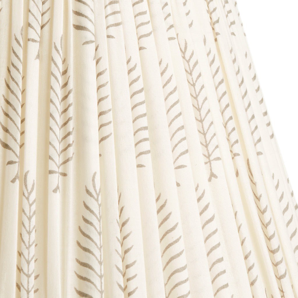 30cm straight empire gathered lampshade ferns block printed cotton