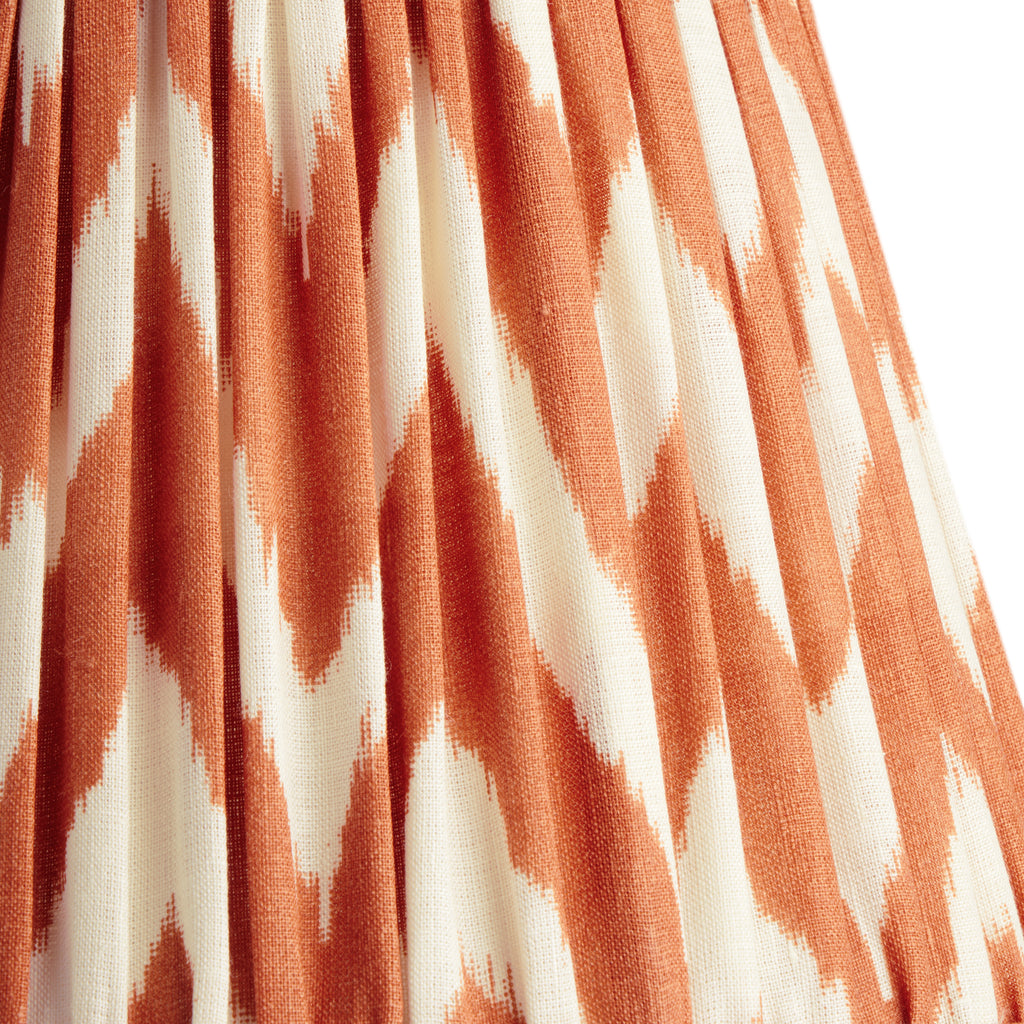 30cm straight empire gathered lampshade printed linen ikat