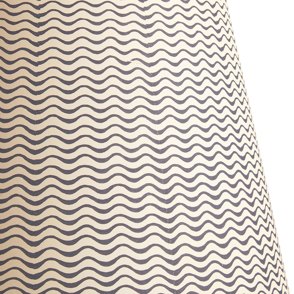 12cm tall tapered shade in jet ripples hand painted card