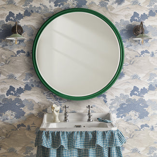 Larger Cinders Mirror in Forest Green