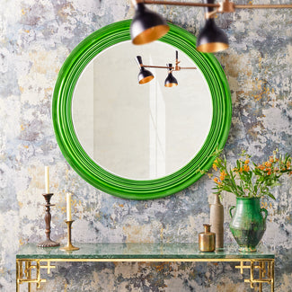 Larger Portal mirror in harlequin green