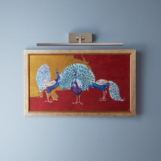 Medium Blake picture light in brushed chrome finish with dimmer switch