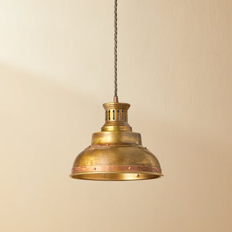 Agen pendant in aged brass and copper