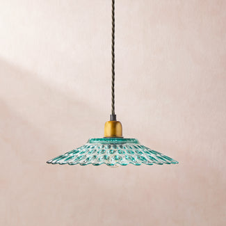 Eider pendant light in recycled green glass