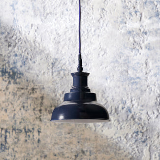 Sadie pendant light in black iris with stone interior