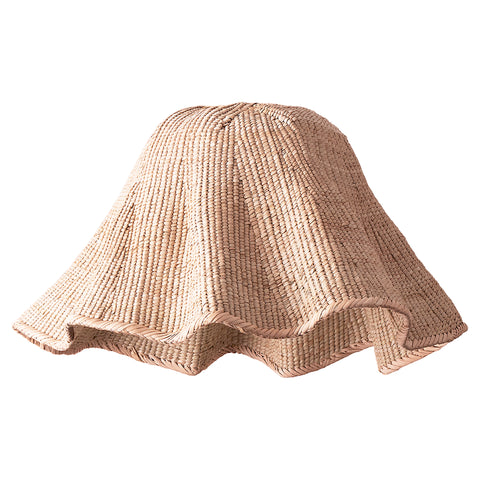 Smallest Wonky Wave natural woven palm basket pendant shade