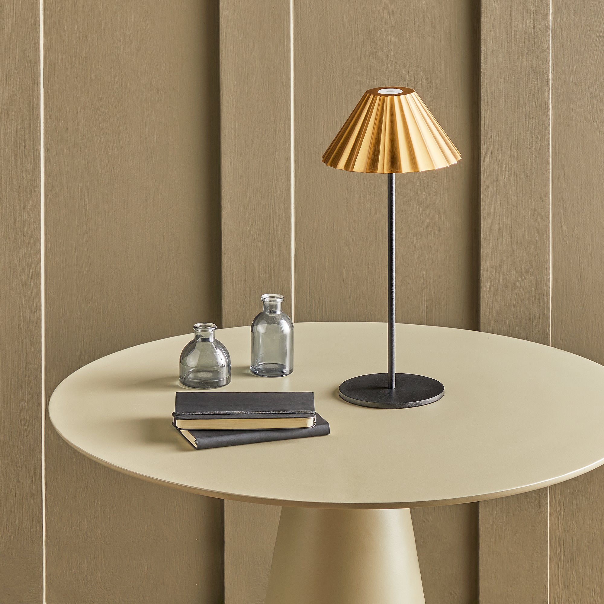 Twinky Wireless Rechargeable Table Lamp in Black Brass