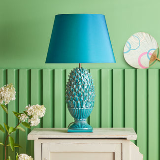 Larger Charles table lamp in turquoise