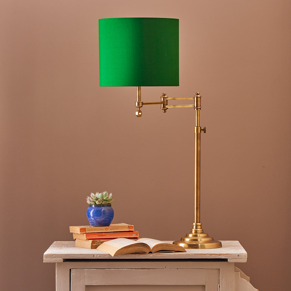 Hilts table lamp in aged brass