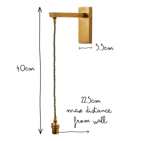 【326】woody press（TH2）31NAT Swinger Wall Fitting in Antiqued Brass
