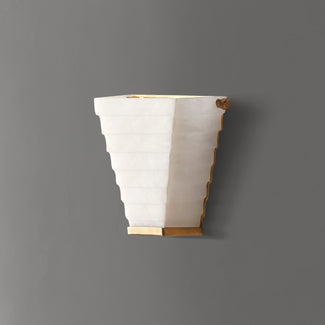 Aristotle wall light in alabaster and brass