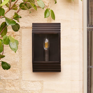 Hayle IP44 exterior wall light in bronze
