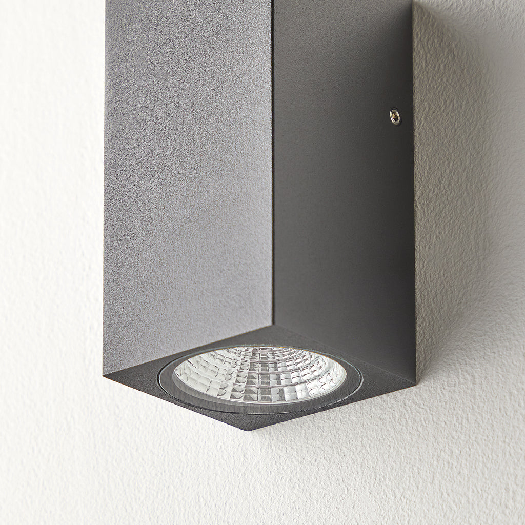 Mullian ip65 up and down wall light in black