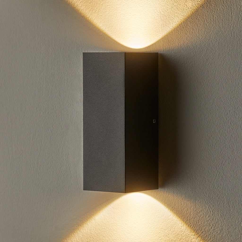 Mullian ip65 up and down wall light in black