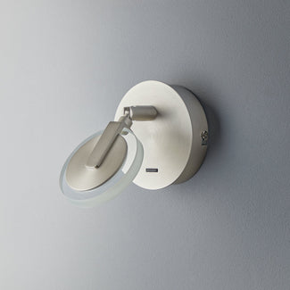 Onix wall light in matte nickel and glass