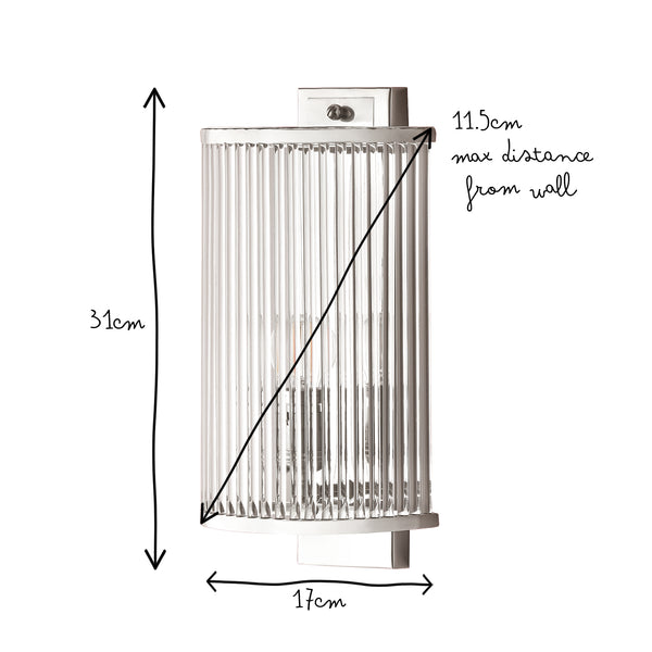 Nickel Lighting: Roddy Wall Light with Glass Rods