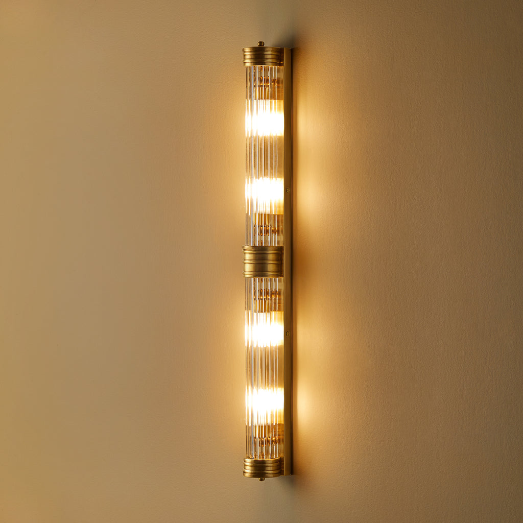 Rodtastic IP44 Wall Light in Brass with Glass Rods