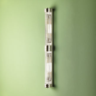 Rodtastic IP44 wall light in nickel with glass rods