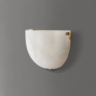 Socrates wall light in alabaster and brass