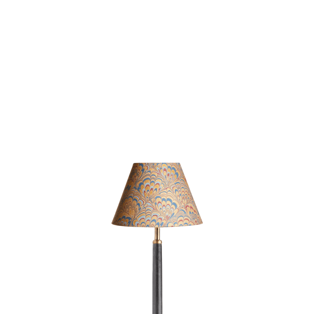 20cm empire shade in hand made marbled paper in golden piave