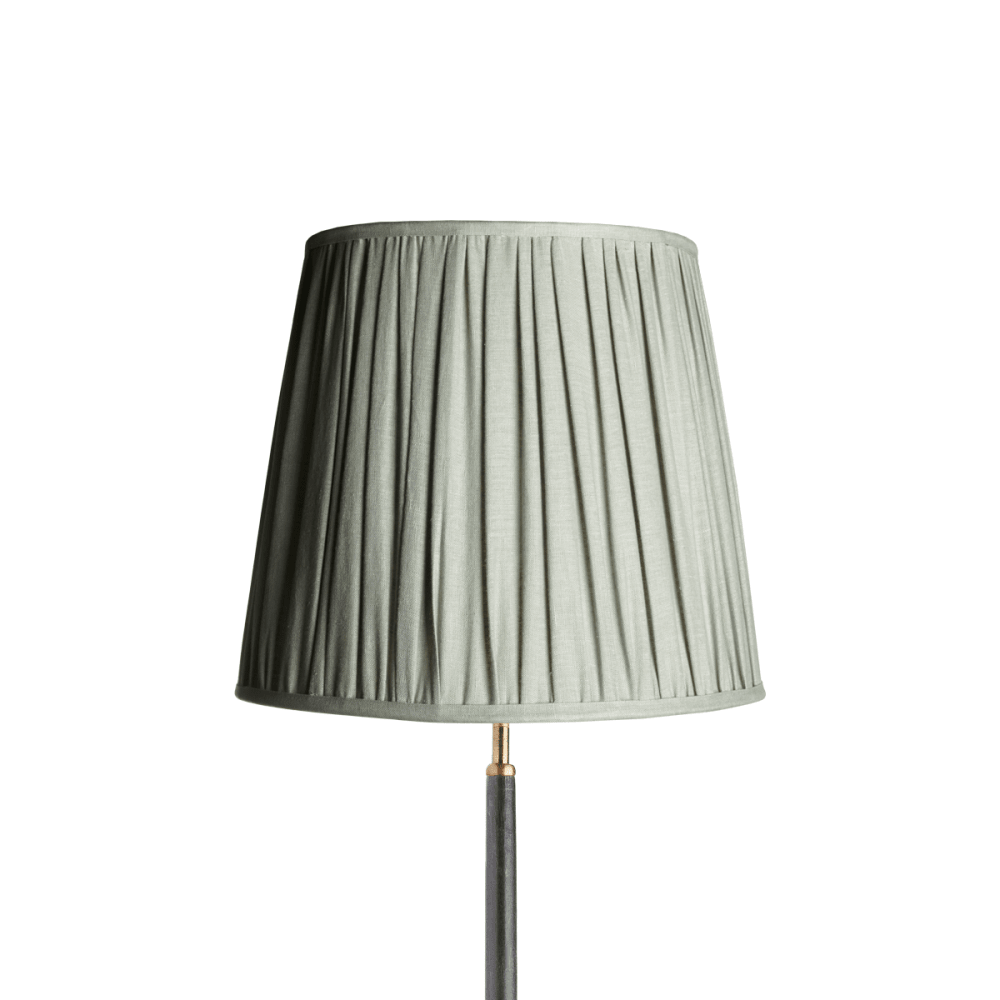 35cm tall tapered gathered lampshade smog stonewashed linen