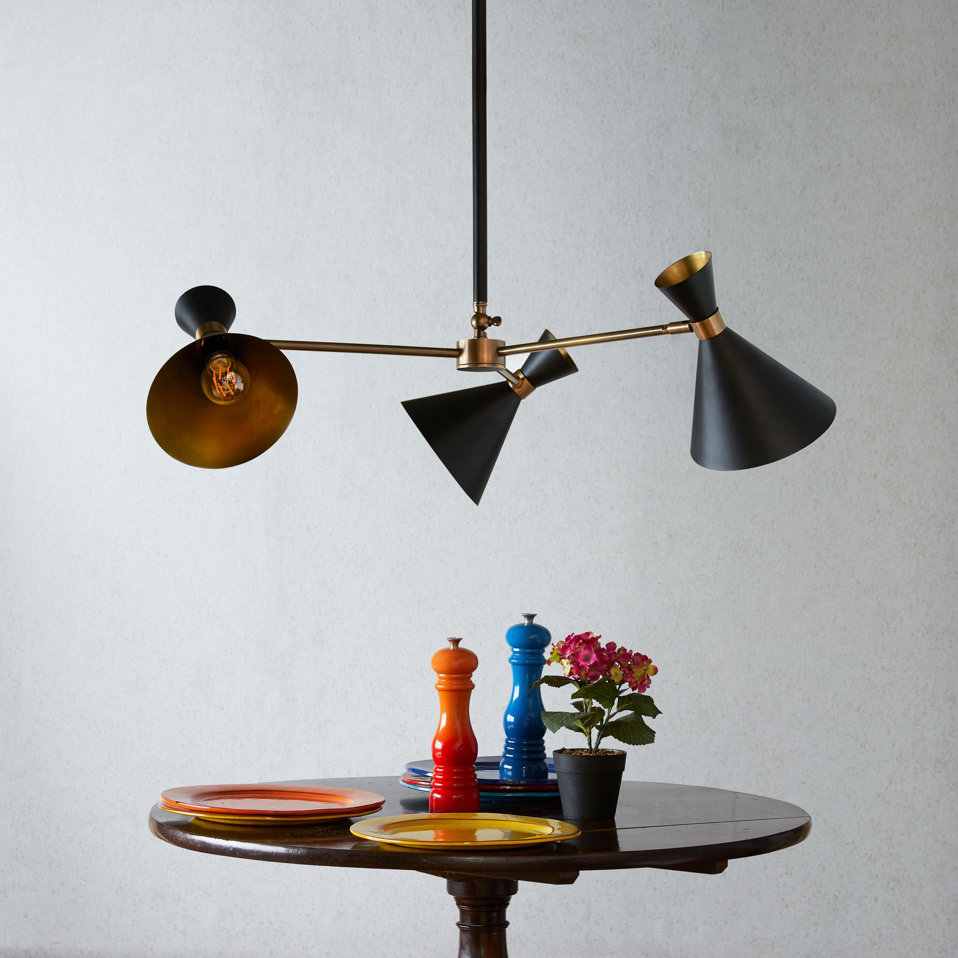 WINGBO Industrial 3-Light Chandelier Pendant Light Round Wagon Wheel, LEDSone Industrial Pendant Light Fixture 3-Light Metal Cage