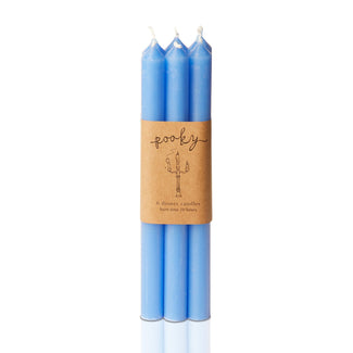 Dusky dinner candle in french blue - pack of 6