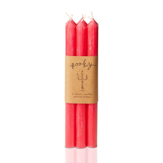Dusky dinner candle in warm red - pack of 6