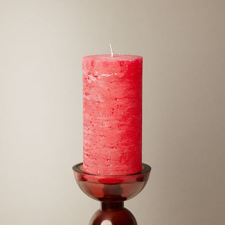 Regular Ferris pillar candle in warm red