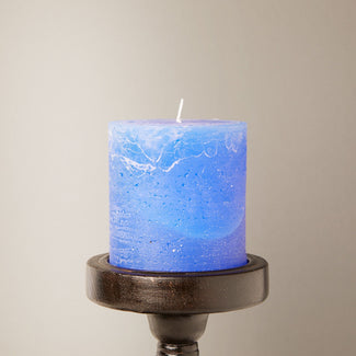 Larger Ferris pillar candle in french blue