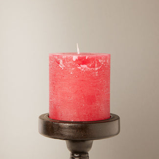 Larger Ferris pillar candle in warm red