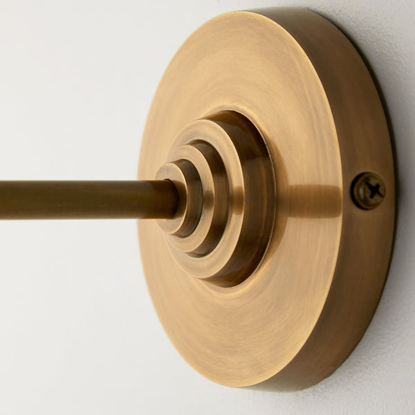 Elbow wall fitting in antiqued brass