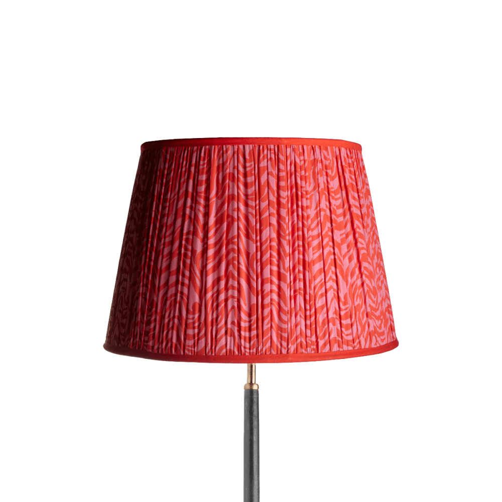 40cm straight empire gathered lampshade angel block printed cotton