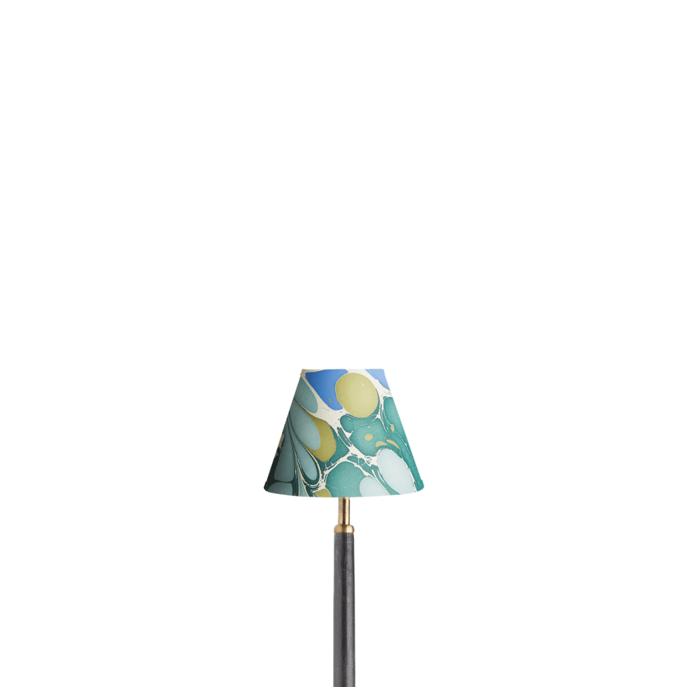 16cm empire shade hand made marbled paper green roya