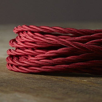 Three core silk twisted flex in red