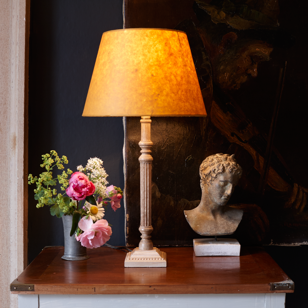 Hera table lamp in lightly waxed
