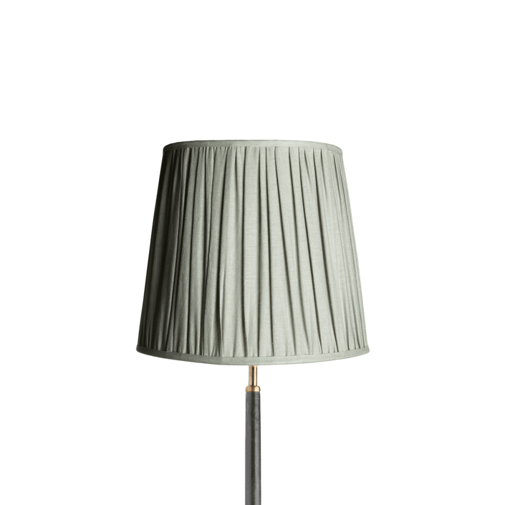 30cm tall tapered gathered lampshade smog stonewashed linen