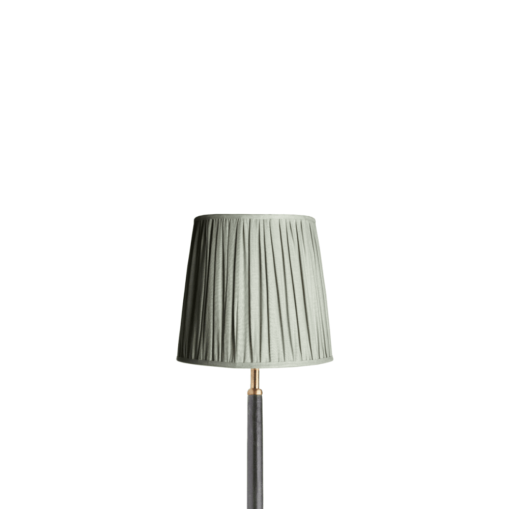 20cm tall tapered gathered lampshade smog stonewashed linen