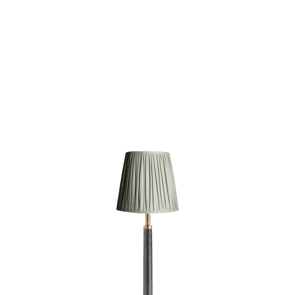 14cm tall tapered gathered lampshade smog stonewashed linen