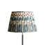 45cm straight empire printed linen ikat shade in teal heraldic
