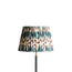 35cm straight empire printed linen ikat shade in teal heraldic
