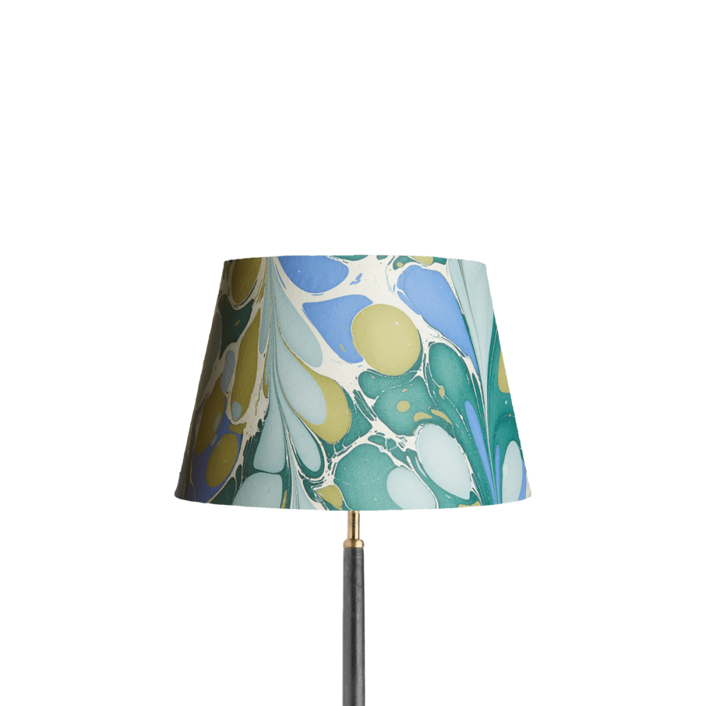35cm straight empire shade hand made marbled paper green roya