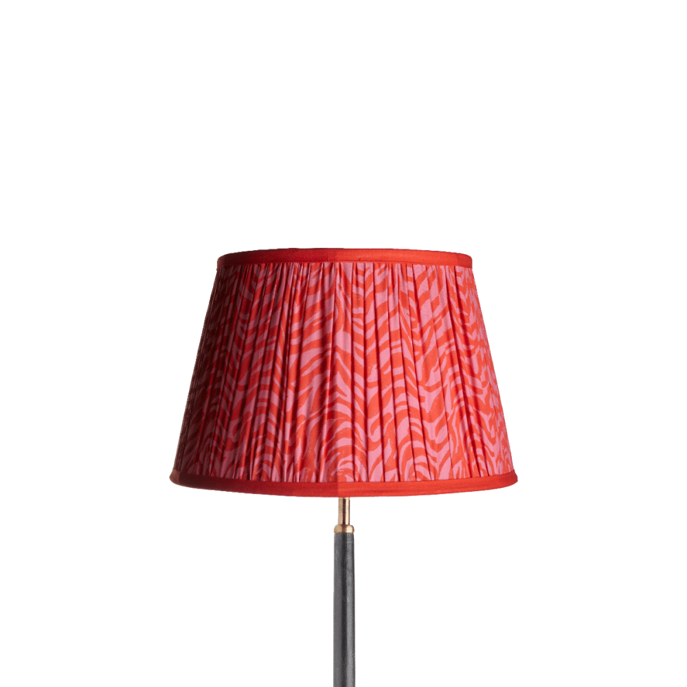 35cm straight empire gathered lampshade angel block printed cotton