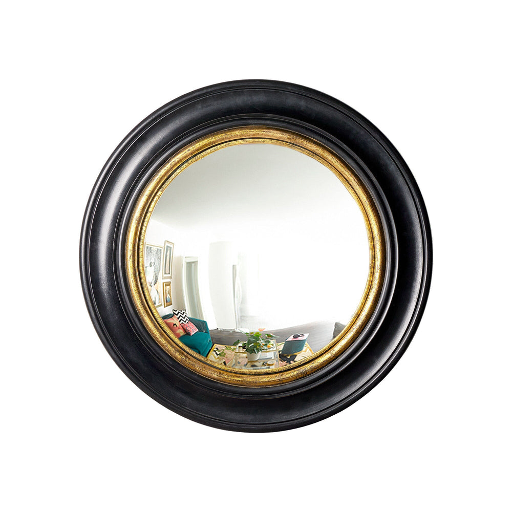 Marlon convex mirror in black and gold