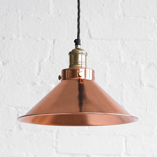 Larger Dexter pendant light in copper