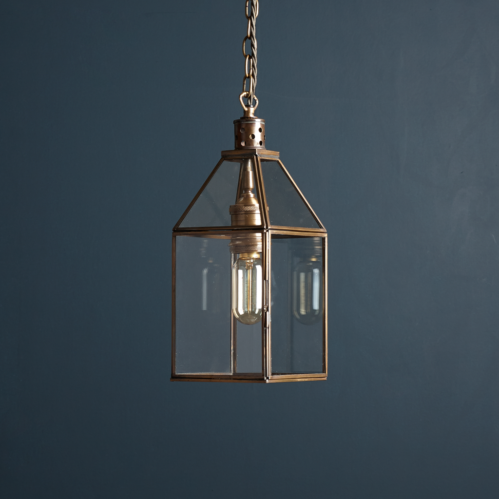 smaller Carrington lantern Antiqued brass